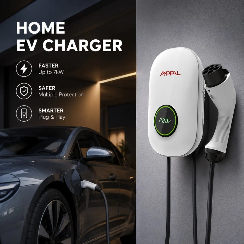3.5kW Portable Wall-Mounted AC EV Charging Unit for Residential Use